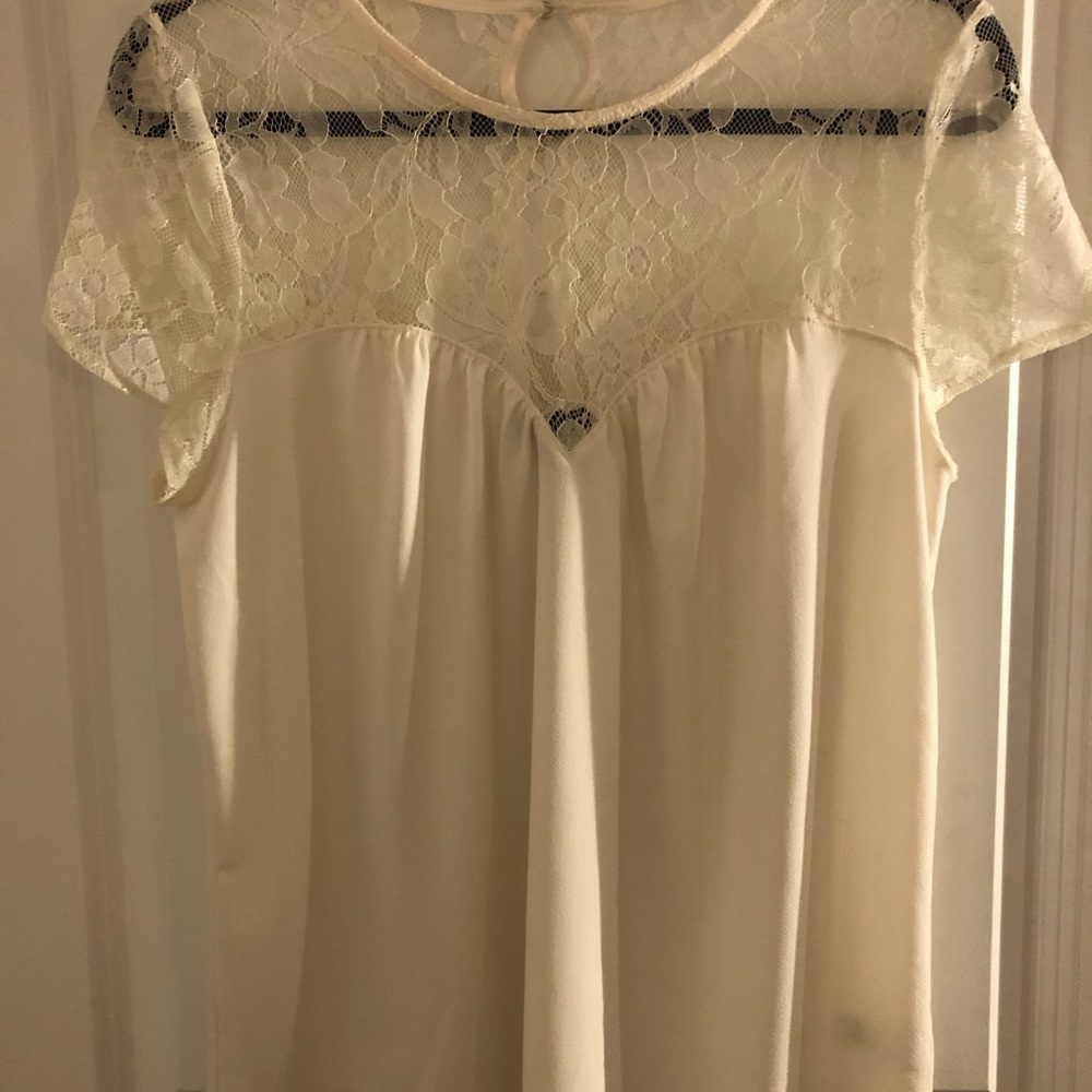 Cream / white express blouse with lace top